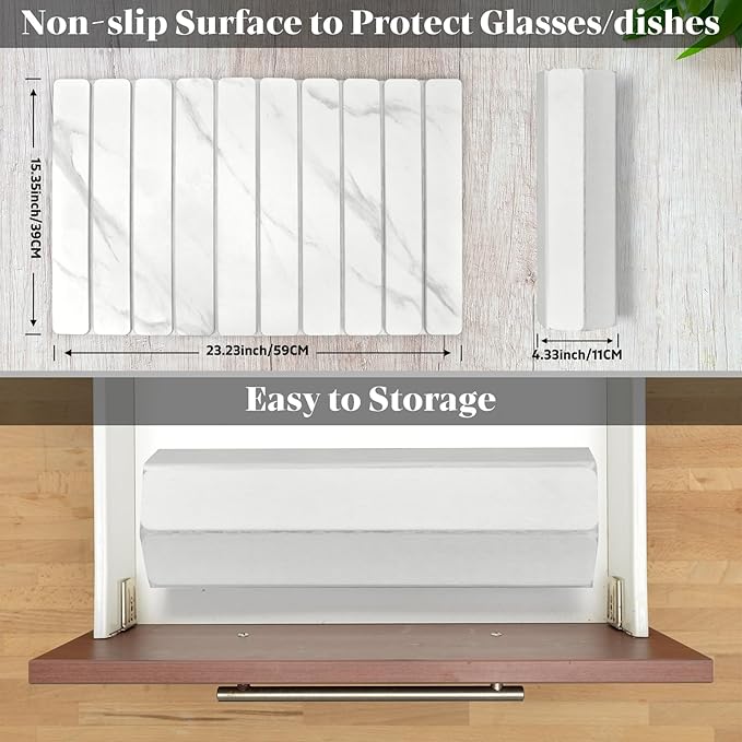 Stone Dish Drying Mats for Kitchen Counter, 24"(L)×16"(W) Marble-Pattern, Collapsible Quick Drying Dish Mats, Ultra Absorbent Diatomaceous Earth Mats for Dishes , Match Any Countertop