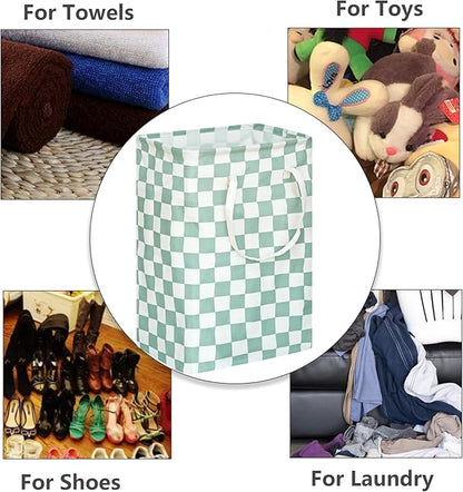 MAIZMZ Sage Laundry Hamper Storage Basket Girls Organizer Bins Toy Box Laundry Basket Large Canvas Collapsible Chest for Home/Dorm/Kitchen/Pet/Office/Closet/Shelf/Gift Baskets