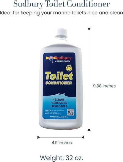 Sudbury Toilet Cleaner, Odor Eliminator for Marine Toilets, Essential Boat Accessories and Boat Cleaning Supplies, 32 oz.