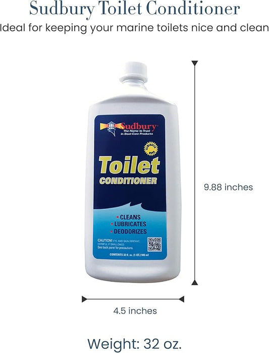 Sudbury Toilet Cleaner, Odor Eliminator for Marine Toilets, Essential Boat Accessories and Boat Cleaning Supplies, 32 oz.