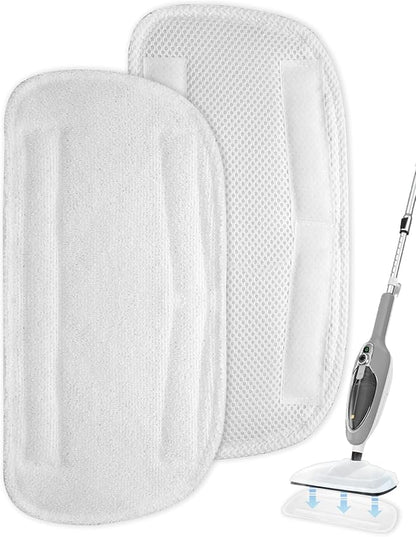 Steam Mop Pads Compatible with GorFanty Steam Mop GF-6610B/GF-6610, Replacement Steam Pads Compatible with Neugo NE033/NE033M & Mxnsewr Steam Mop, Steam Replacement Pads -2 Pack, White
