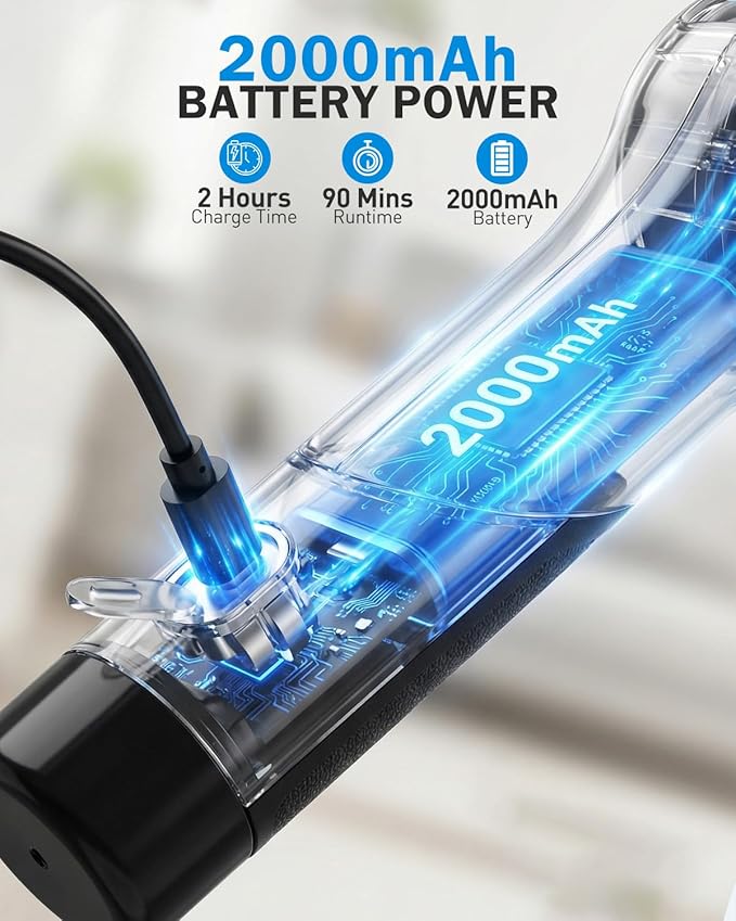 Electric Spin Scrubber, 3-Speed Shower Scrubber with Long Handle & 10 Replaceable Brush Heads, Cordless Shower Cleaner Brush with 90 Mins Runtime & Full-Body IPX7 Waterproof for Bathroom Kitchen