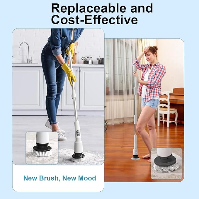 Electric Spin Scrubber Replaceable Brush Heads Set, 4 Pack Cordless Spin Scrubber Brush Heads for Household Cleaning Brushes/Bathroom/Floor/Tile/Car