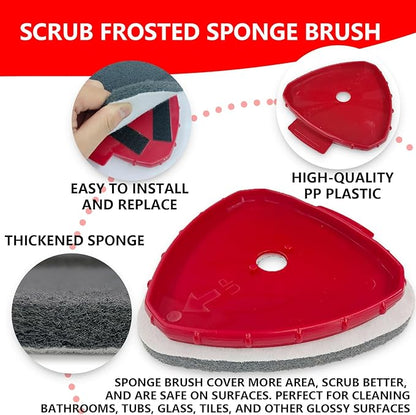 7 Pack Spin Mop Replace Head for O Cedar EasyWring 1 Tank, Includes 4 Microfiber Mop Replacement Refill, 2 Prone to Foaming Scrubber Sponge Brushes & 1 Connector for Kitchen, Bathrooms, Glass