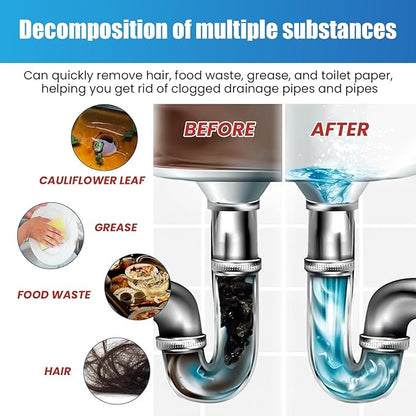 Drain Clog Remover 6 Packs Fast Acting Drain Cleaner Powders for Kitchen Sink Bathroom Shower Bathtub Powerful Pipe Unclogger Clears Hair Grease Safe for Pipes 2025