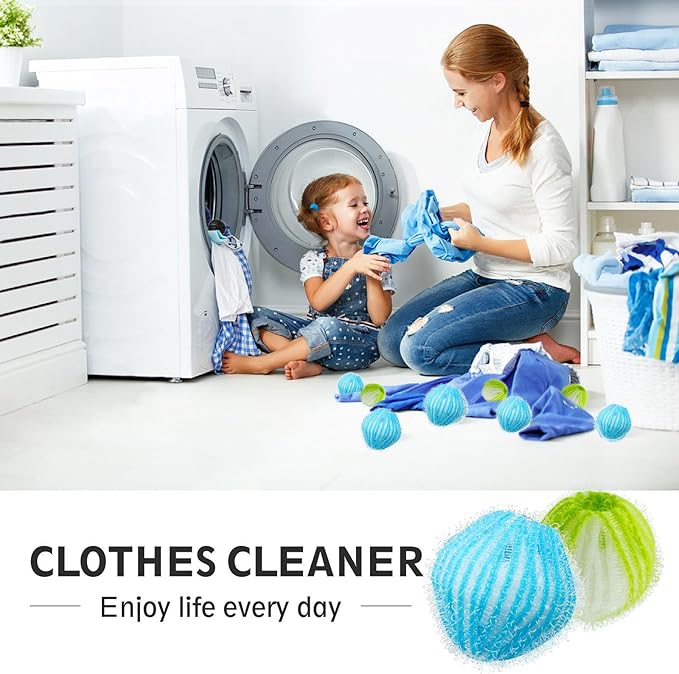 Pet Hair Remover for Laundry, Reusable Washing Machine Cleaner Tablets, Dog & Cat Hair Catcher Remover Tool for Clothing Bedding & Sheets (Blue/Green)