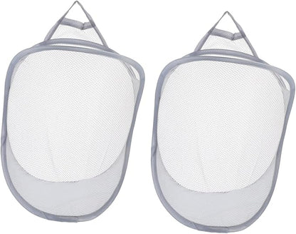 PRETYZOOM 2pcs Wall Hanging Laundry Organizer Basket Breathable Sundries Storage Baskets for Dirty Clothes Neat Home Decor Space-saving Design