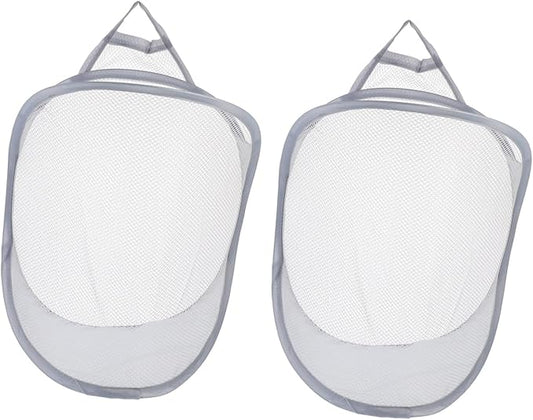PRETYZOOM 2pcs Wall Hanging Laundry Organizer Basket Breathable Sundries Storage Baskets for Dirty Clothes Neat Home Decor Space-saving Design