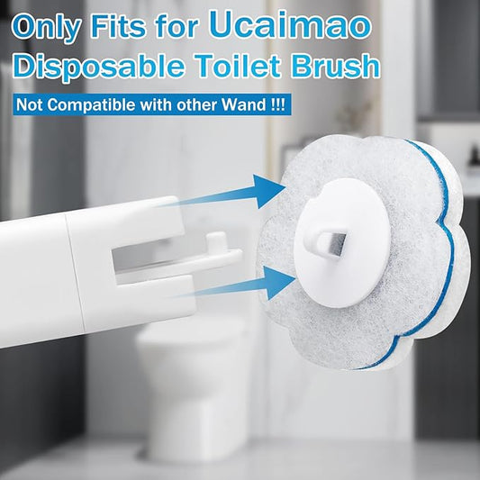 80 PCS Toilet Wand Cleaner Refills，Toilet Bowl Brush Refills Disposable Toilet Cleaning System Replacement Heads Cleaner Pads for Bathtub Wash Basin (Only Refills，Only Fits Ucaimao) - White