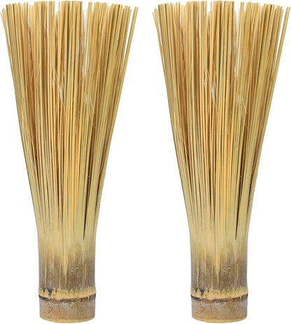 Bamboo Pot Brush,Traditional Natural Bamboo Wok Brush,Kitchen Cleaning Brush, Suitable for Cleaning Cast Iron Pots, Pans, Sinks, Trays, Basins, Barbecue Grills and Bathtubs, 2 Pack… (Small)