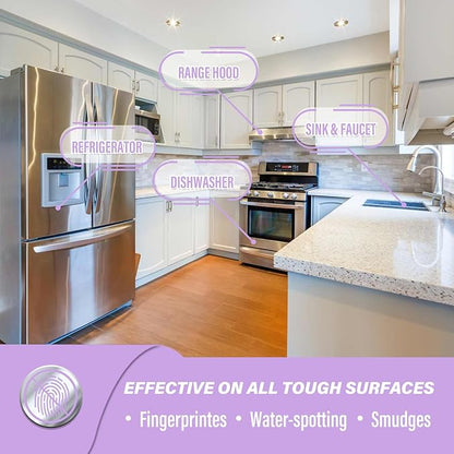 Ceramic Coating for Stainless Steel Appliances, Gloss & Shine Ceramic Coating Spray for Repelling Fingerprints, Grime & Stains on Stainless Steel, Sinks, Countertops, Glass in Home Kitchen & Bath