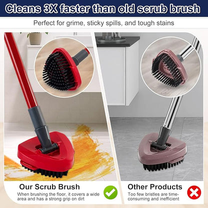 Scrubber Mop Head for Ocedar, Upgrade Scrub Brush for Ocedar, Spin Mop Scrub Brush Head for O Cedar RinseClean 2-Tank, More Bristles Scrub Brush Attachment for Bathroom