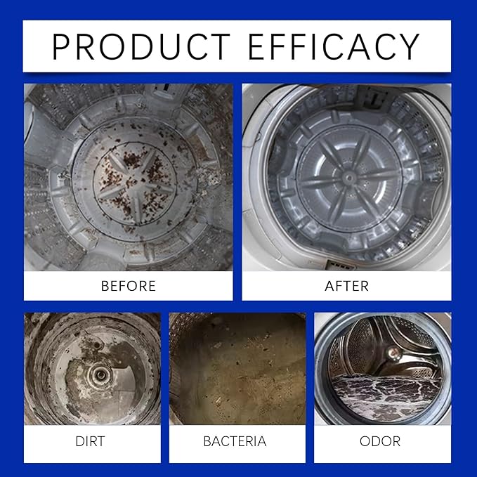 Washing Machine Tank Cleaner - Washer Machine Cleaner Powder for Front Loader & Top Load Washer, Septic Safe Deep Cleaning Residue & Odor Eliminator (1, 1pc)