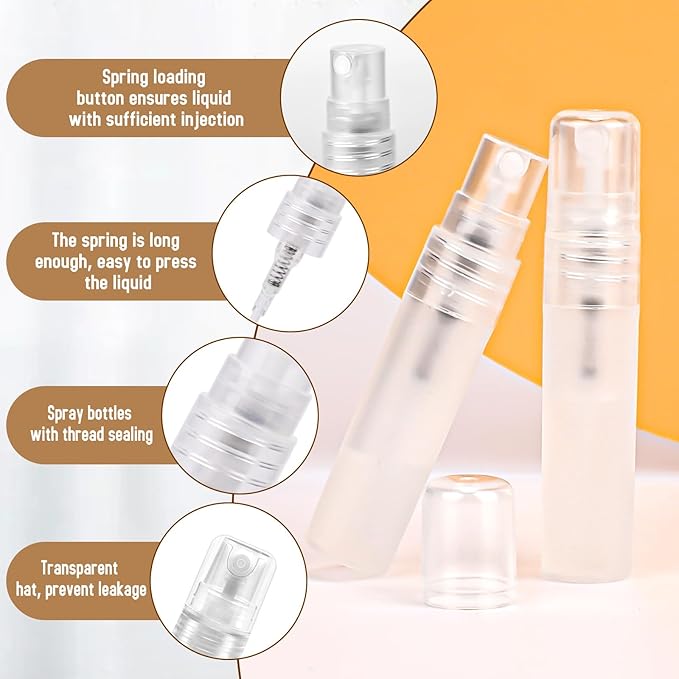 Mozeat Lens 6 PCS 5ml Mini Spray Bottle Plastic Portable Travel Bottle Fine Mist Refillable Mini Perfume Sample Bottles Clear Plastic Spray Bottle Empty for Cleaning Travel Essential Oils