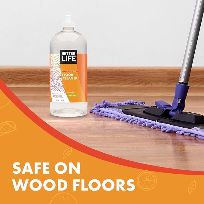 Better Life Floor Cleaner - Liquid Multipurpose Cleaner for Wood, Tile, Laminate, Vinyl, Bamboo - Hardwood Floor Cleaner for Mopping - Citrus Mint, 32 Fl Oz (Pack of 2)