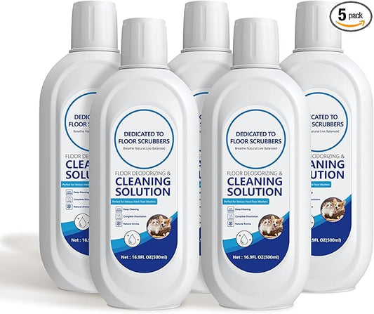 Floor Cleaning Solution Compatible with Tineco – 5 Bottle Floor Cleaner – Long-Lasting, Fresh– For All Cordless Wet/Dry Vacuum Mop Cleaner & Robot Vacuums with Mopping