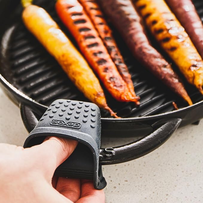 Dexas Micromitt Silicone Oven Mitts - Heat Resistant to 450°F, Set of 2, Dishwasher Safe, Non-Slip Grip, Gray