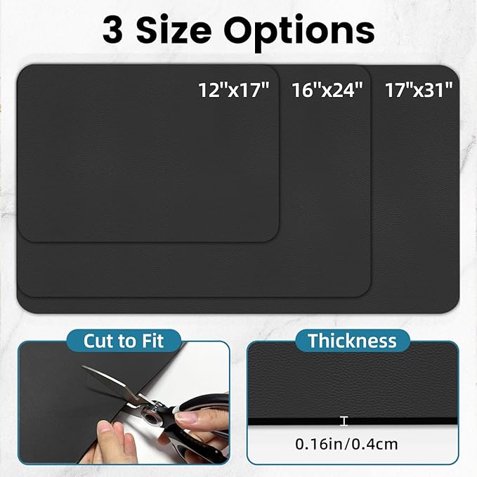 PoYang 24"x16" Coffee Mat Large, Coffee Bar Accessories for Countertop, Absorbent Dish Drying Mat, Anti-Slip and Hide Stain Pad for Espresso Machine, Espresso Maker and Kitchen Counter, Black