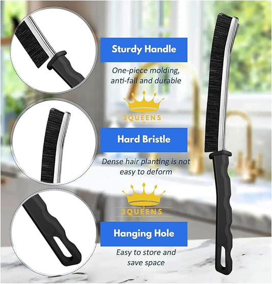6Pcs Crevice Cleaning Brush 6 Extra Hooks, Multifunctional Cleaning Tool for Home & Kitchen,Heavy-Duty Deep Cleaning Gaps Corners,Cars,HouseholdUse,Bathroom,Window, Faucet & Tile Grout Cleaner