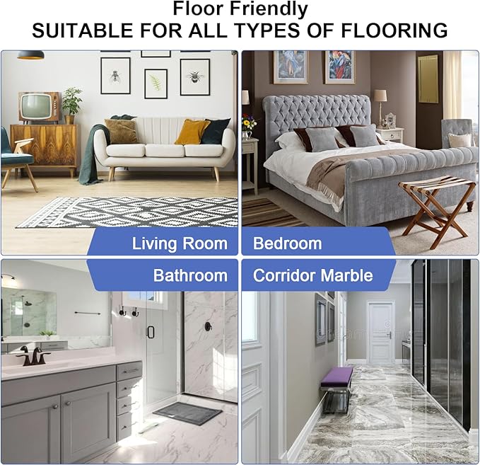 6 Pack Microfiber Steam Mop Pads Compatible with ScrubWiz Series Steam Mop, Washable & Reusable Microfiber Steam Mop Cloth for All Types of Floors, Steam mop Attachments Accessoriess (White & Grey)
