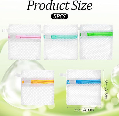 Tyqour 5pcs Small Mesh Laundry Bags, Anti-Sticking Laundry Pod Bags, Durable Polyester Storage Bags for Scented Beads, Travel Laundry Organizer, Protect Delicate Garments
