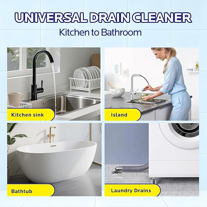 Drain Opener for Kitchen Sink, 2026 New Heavy Duty Clog Dissolver Powder, Fast Foaming Drain Cleaner for Bathroom Shower & Sewer, Safe for Pipes System, Multi-Purpose Hair Grease Soap Scum Remover