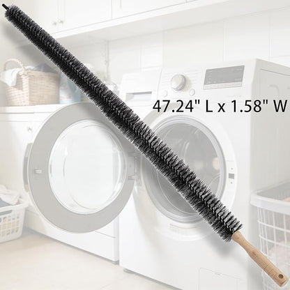 47.24 Inch Extra Long Full-Bristle Dryer Vent Cleaner Brush – Flexible Lint Brush for Dryer Vent Trap, Duct & Refrigerator Coils – Deep Cleaning Tool to Fire Risk Reduction, Pet Hair & Dust Removal