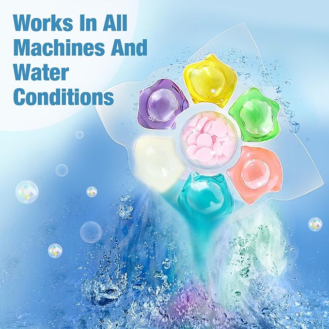 160 Count Laundry Detergent Pods Bulk with Scent Boosters 6 in 1 Laundry Detergent Pacs Stain Remover Antistatic Softening Retains Fragrance Gentle Care Fade Resistant