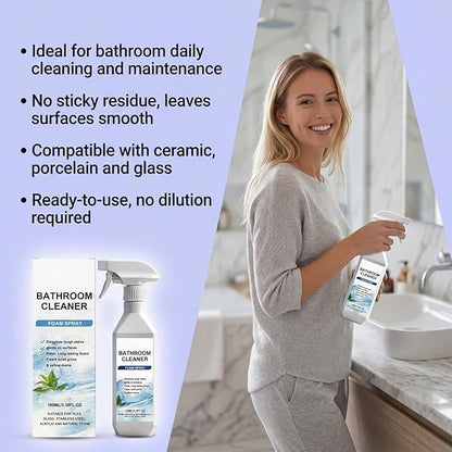 Scale Remover Bathroom Cleaner, Bathroom Cleaner Foam Spray for Shower, Glass, Stainless Steel, Tiles, Glass and Toilet, 3.38OZ (1Pcs)