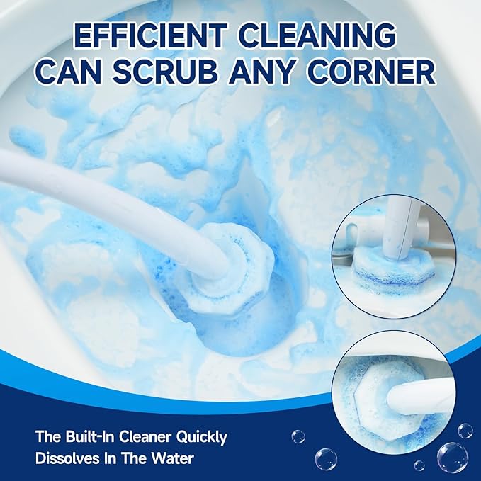 50 Count Toilet Wand Refills Compatible for Clorox, 5X Cleaning Power Toilet Bowl Cleaners & High-Density Disposable Toilet Brush Scrubber - No Falling Apart, Instant Foam Cleaning