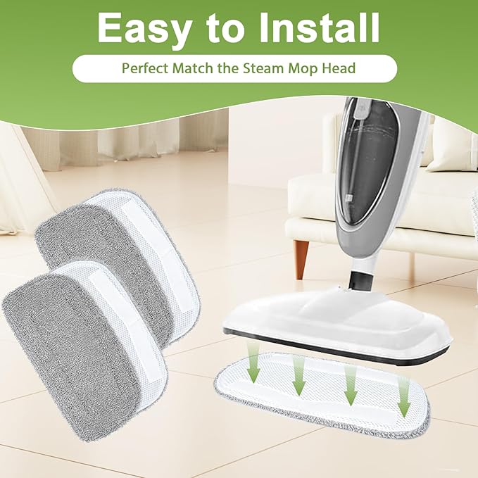 6 Packs Steam Mop Pads Compatible with GorFanty GF-6610B/GF-6610, Neugo NE033/NE033M & Mxnsewr Steam Mop, Washable & Reusable Replacement Microfiber Cloth