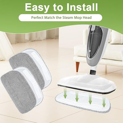 6 Packs Steam Mop Pads Compatible with GorFanty GF-6610B/GF-6610, Neugo NE033/NE033M & Mxnsewr Steam Mop, Washable & Reusable Replacement Microfiber Cloth