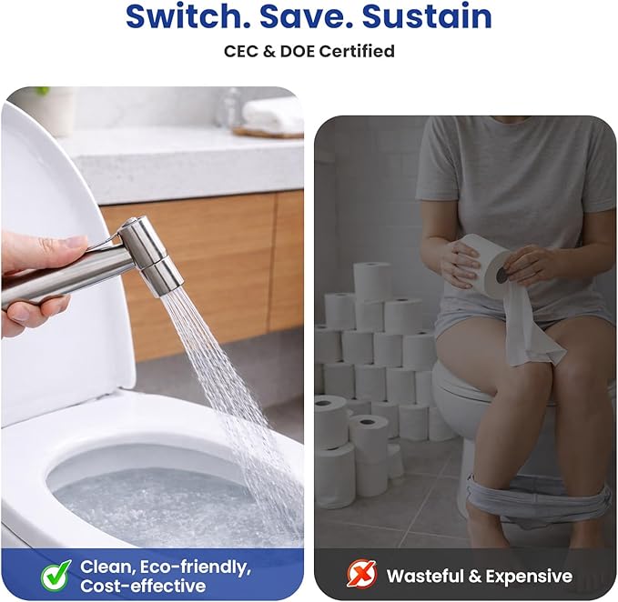 Handheld Bidet Sprayer for Toilet, Jet Sprayer for Toilet Muslim Shower, Adjustable Cloth Diaper Sprayer Bidets Attachment for Toilet, Toilet Bidet Sprayer with Bidet Hose for Feminine Wash