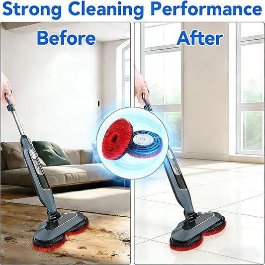 KVLZ 2-Pack - Newly Upgraded Steam Mop Replacement Brush Head, Compatible with Shark Steam Mops and Scrub Mops S8201/S8001/S7201/S7000 Series,Suitable for All Floor Types, Scratch-Free Polish (Red)