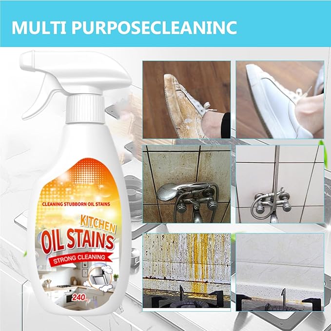 Fiell Clean Up Kitchen Oil Stains, Heavy Oil Cleaner Stain,Oil StainsClean Up Kitchen,Clean Up Kitchen Oil Stains Spray-Heavy Duty Degreaser & Foam (1pc)