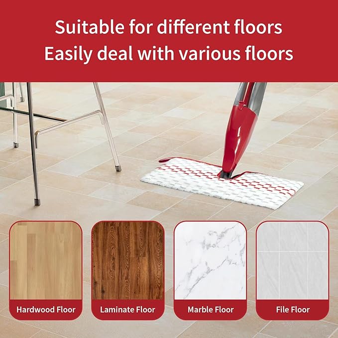 4 Pack Microfiber Spray Mop Pads Compatible with ProMist MAX Replace Head