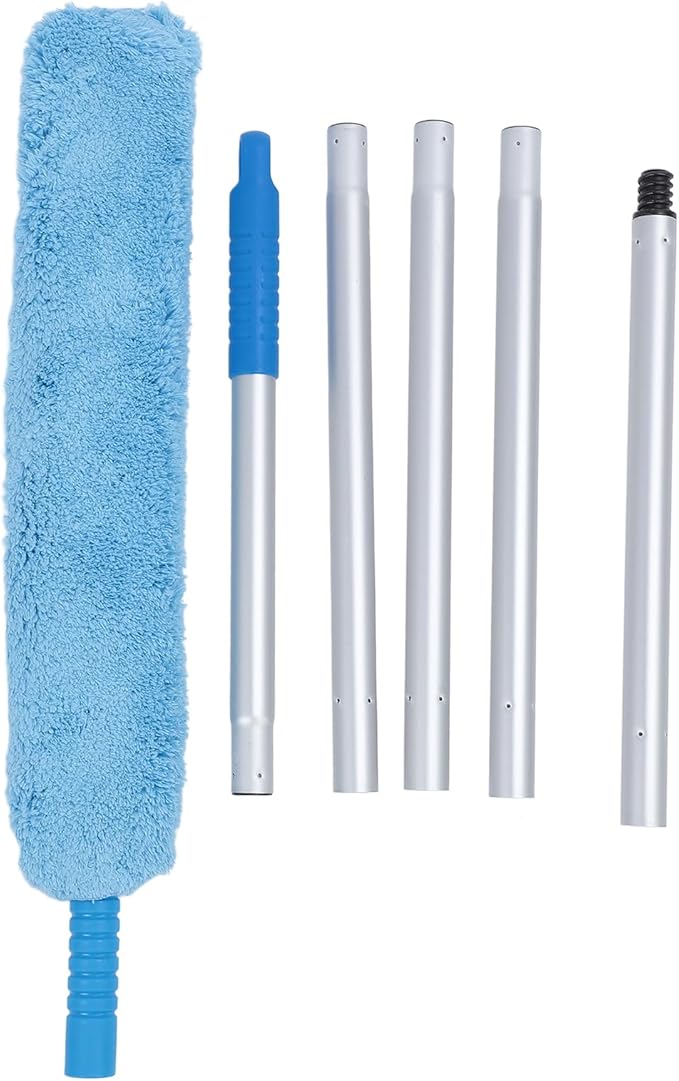 Ceiling Fan Duster Extendable Duster with Long Handle, Bendable Dust Removal Tool Multipurpose Soft Fleece Duster for High Ceiling Blinds Furniture Cracks Corner