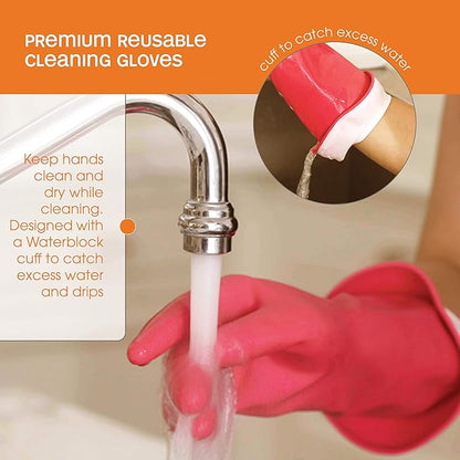 Casabella 46060 Premium Waterblock Gloves, Large, 1-Pair, Pink