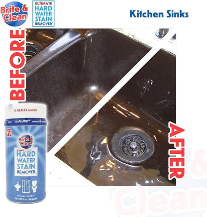 Brite & Clean® (Bright & Clean) Ultimate Hard Water Stain Remover® for Glass, Shower Doors & Windows – Removes Mineral Deposits from Granite, Porcelain, Tile, Stainless Steel & Chrome