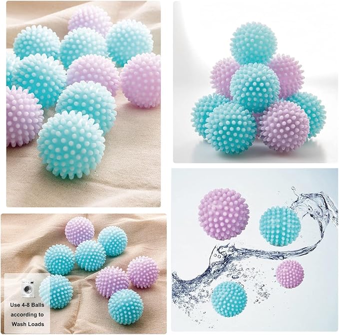 4-Pack Reusable Laundry Dryer Balls - Eco Friendly Fabric Softener Alternatives Soften and Fluff Laundry Wrinkle Release(Set of 4 Colorful Color)