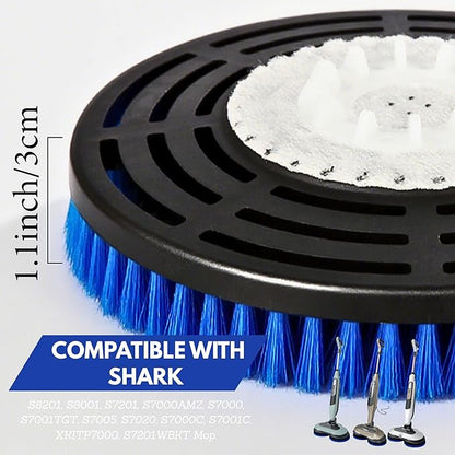 Frescares S7001 Upgraded Replacement Steam Mop Brush Head for Shark,S8201 S8001 S7000 S7201 S7000AMZ S7005 S7020 S7001C Scrubbing and Sanitizing Hard Floor Steam Mop Pads (2Blue)