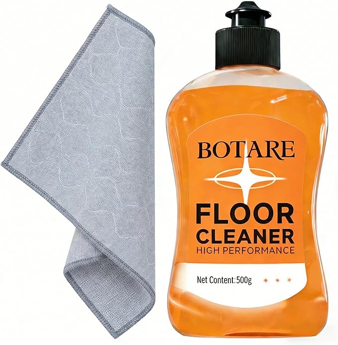 Floor Cleaner Liquid for Mopping, Household Deep Cleaning Solution for Wood,Hardwood,Tile,Laminate,Marble & Porcelain & Bathroom,Orange Scent,17.6 Fl Oz Each(1 Bottle+1 Cleaning Cloth)
