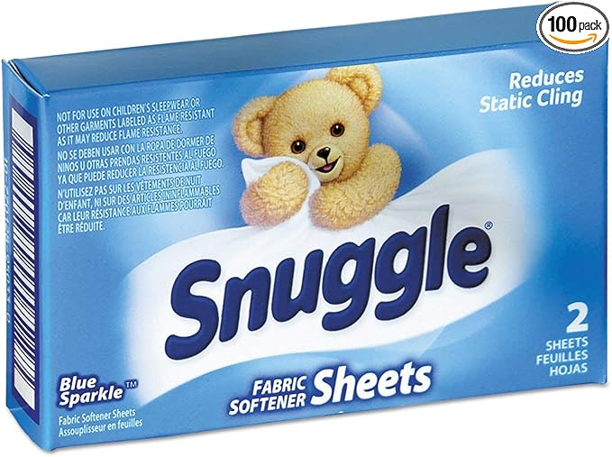Snuggle VEN 2979929 Original Blue Sparkle Dryer Sheets (2-Piece/Box, 100 Boxes/Carton)