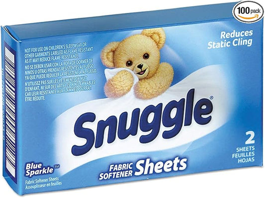 Snuggle VEN 2979929 Original Blue Sparkle Dryer Sheets (2-Piece/Box, 100 Boxes/Carton)