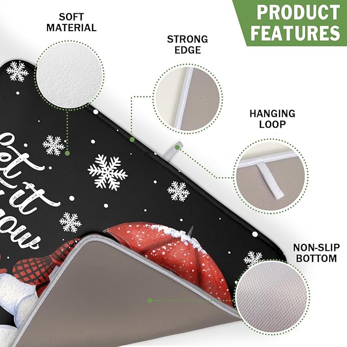 Winter Snowman Dish Drying Mat, Christmas Snow Dish Drying Mat for Kitchen Counter, Christma Cute Snowman Absorbent Fast Dry Dish Drainer Mat Protector Xmas Microfiber Dish Drying Pad 16x18 Inch