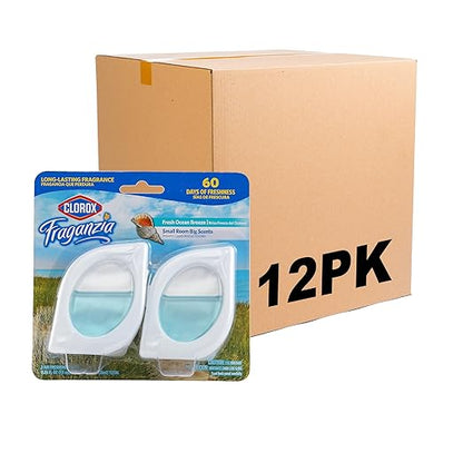 Clorox Fraganzia Small Rooms Air Freshener, Fresh Ocean Breeze - Peel & Place Air Freshener, No-Plug, Battery-Free for Closets, Laundry Room, Entry Way, Bathroom, Locker, 0.25 Fl Oz Each, 24 Count