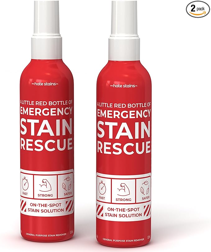 Emergency Stain Rescue Stain Remover Spray - Carpet Cleaner Spray - Wine & Coffee Stain Removal - 4 Fl Oz (Pack of 2)