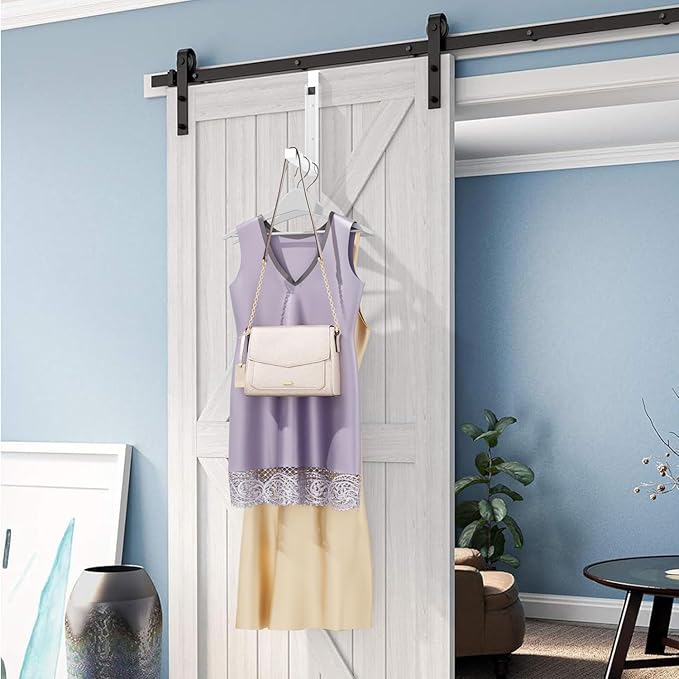 Over The Door Hanger Folding Clothes Drying Rack, Folding Hanging Coat Rack for Indoor Laundry Room Compact Small Space Foldable Portable Clothing Hanger Hook Collapsible- 2 Pack (White)