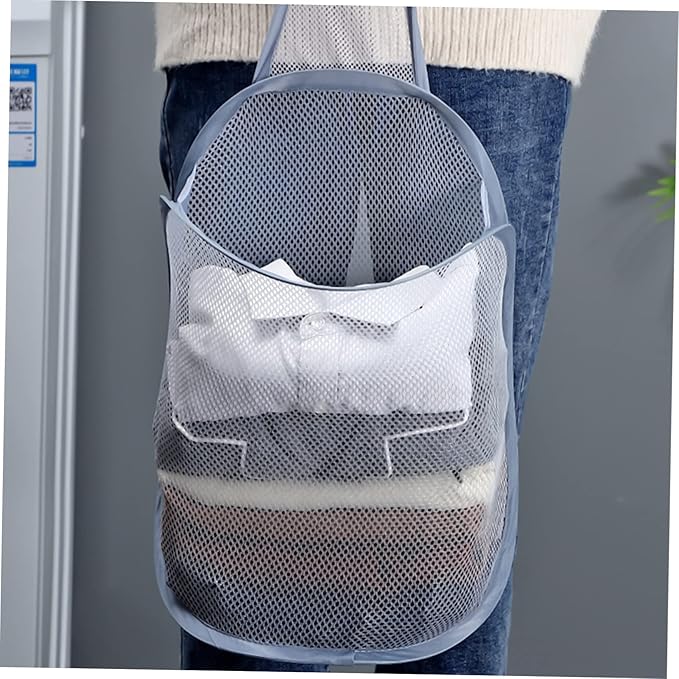 2pcs Wall-mounted Hanging Basket Organizer for Dirty Clothes Foldable Portable Storage for Home Organization and Laundry Management