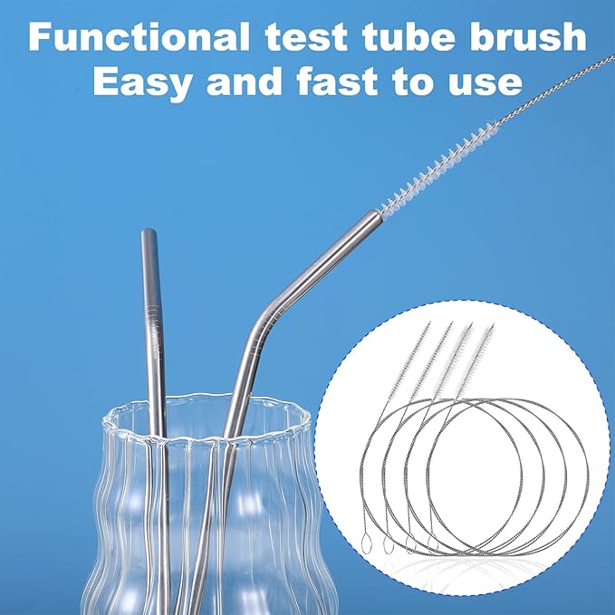 TIESOME 40" and 47" Straw Cleaner Brush, 4PCS Kegerator Feeding Tube Siphon Hose Sunroof Drain Refrigerator Drain